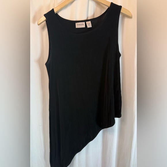 Chico's Black Asymmetrical Tank Top - Picture 2 of 7